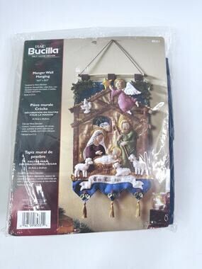 Bucilla Nativity Manger Felt Embroidery Christmas Wall Hanging Kit 85331 Granny